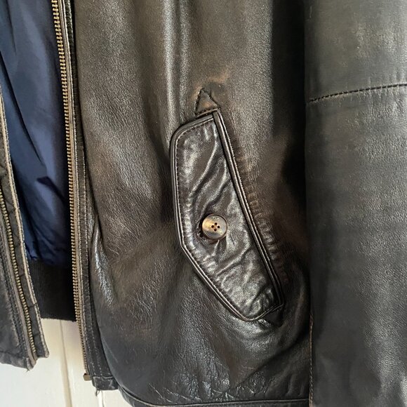 Dark Brown Leather Jacket - Massimo Dutti - Picture 5 of 15